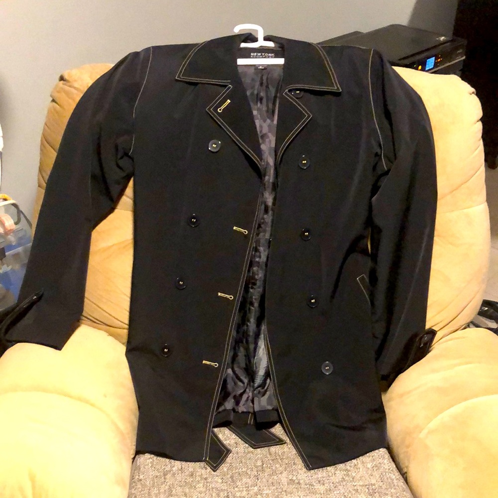 black coat with string